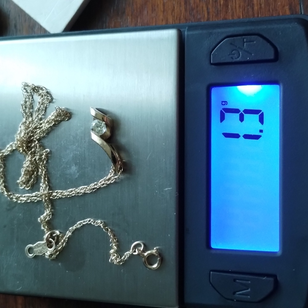 14k Natural Diamond Necklace - Picture 2 of 11